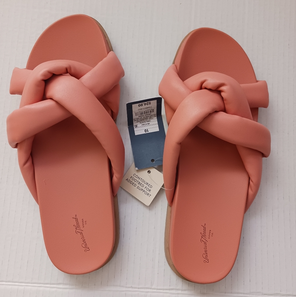 Puffy Coral Slide Sandals, Sz 10 Memory Foam Universal Thread, NWT